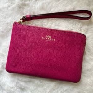 Coach Mini Wristlet Hot Pink